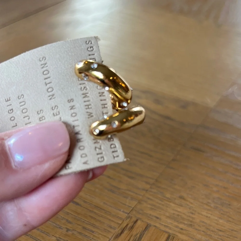 Anthropologie Shiny Gold Earrings